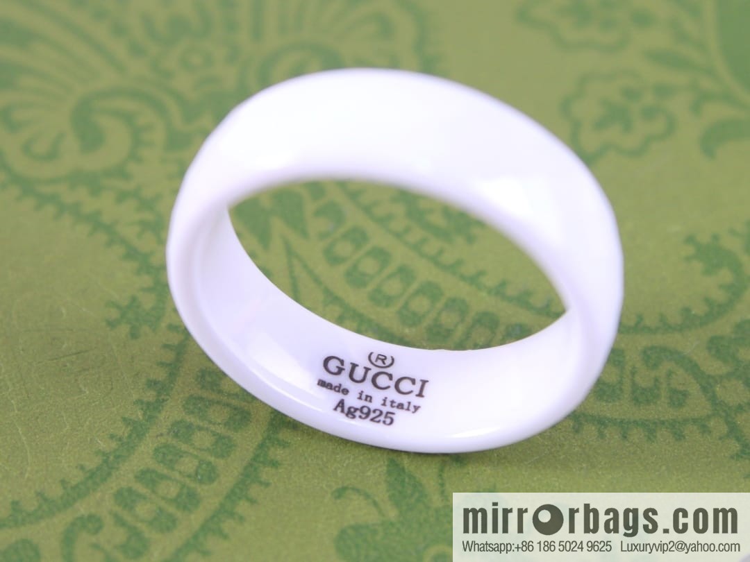 New Gucci Gucci diamond black and white ceramic ring