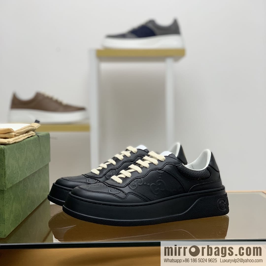 Gucci Gucci leather GG printed embossing His & Hers sneakers