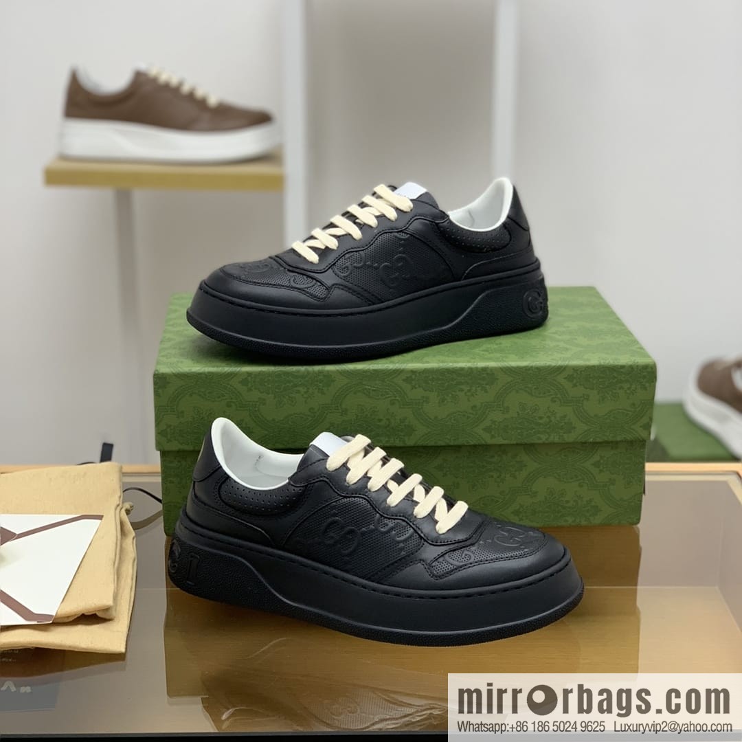 Gucci Gucci leather GG printed embossing His & Hers sneakers