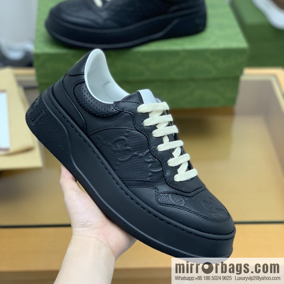 Gucci Gucci leather GG printed embossing His & Hers sneakers