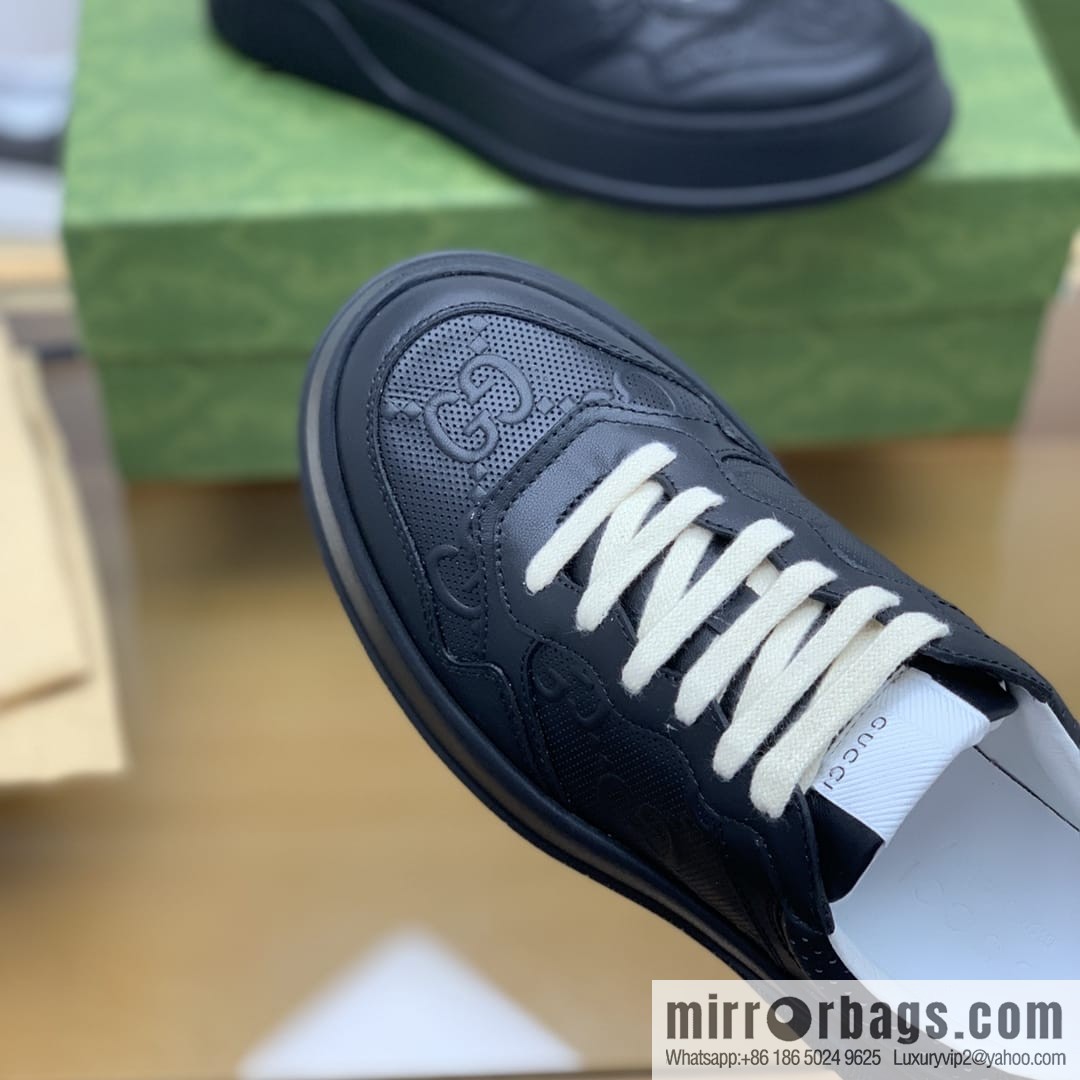 Gucci Gucci leather GG printed embossing His & Hers sneakers