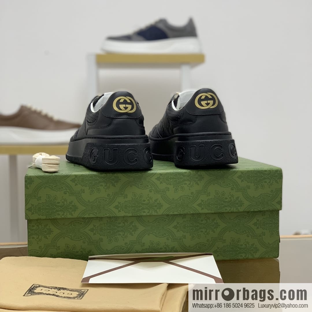 Gucci Gucci leather GG printed embossing His & Hers sneakers