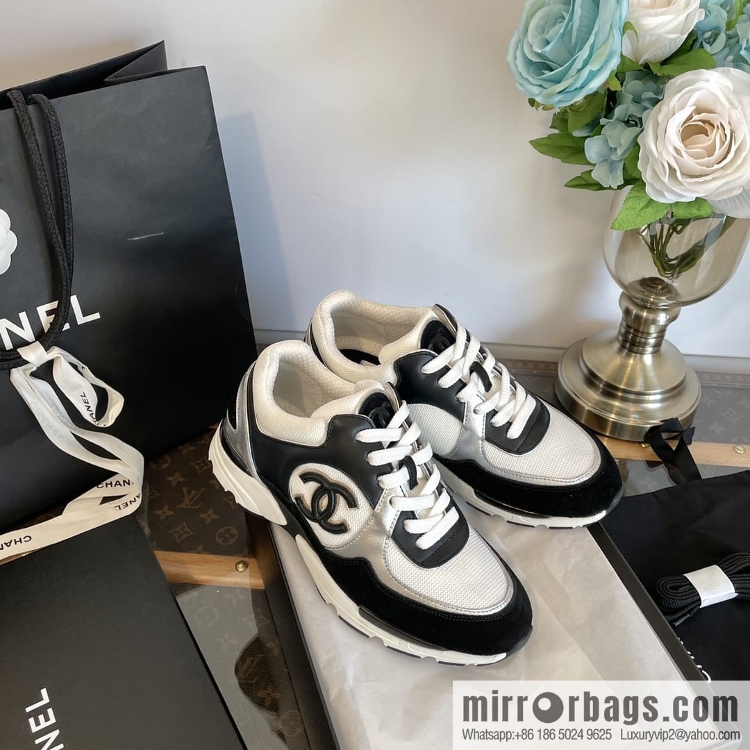 Chanel Xiaoxiang black and white color scheme panda 🐼 sneakers