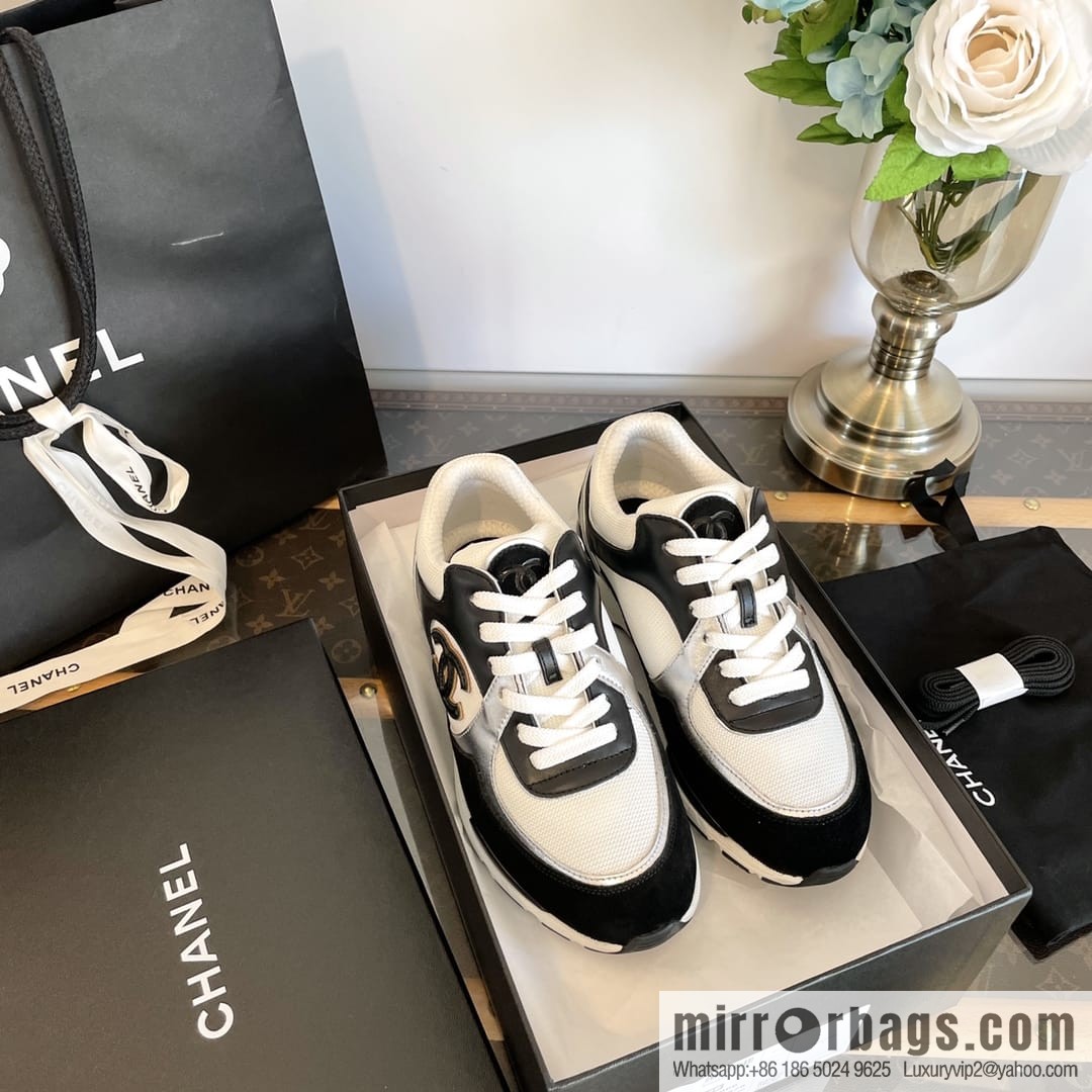 Chanel Xiaoxiang black and white color scheme panda 🐼 sneakers