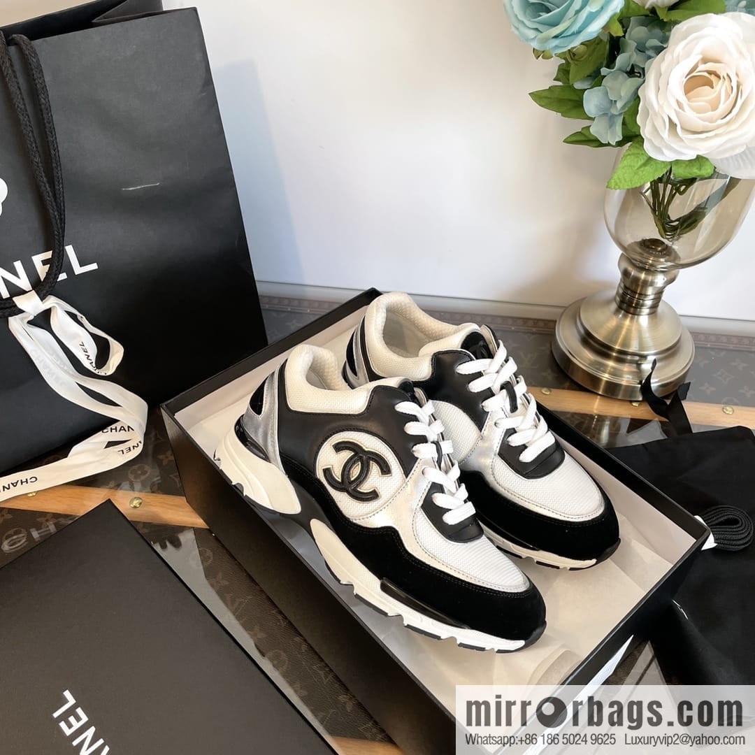Chanel Xiaoxiang black and white color scheme panda 🐼 sneakers