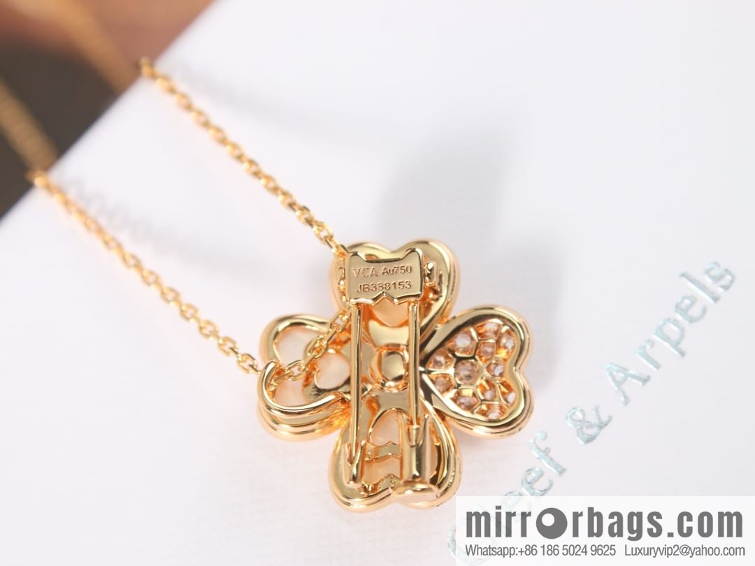 Van Cleef & Arpels cosmos four-leaf clover fritillary necklace