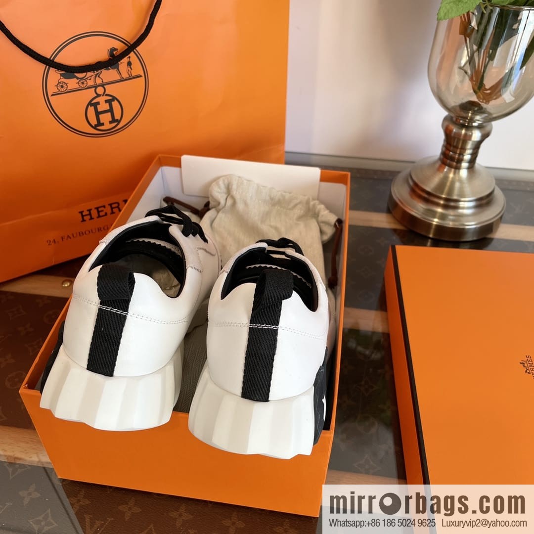 Hermes Hermès black and white color scheme panda sneakers