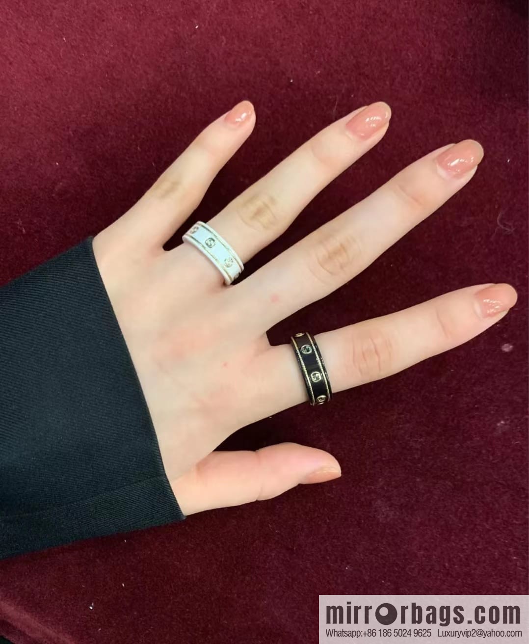New Gucci gucci double G black and white ceramic ring