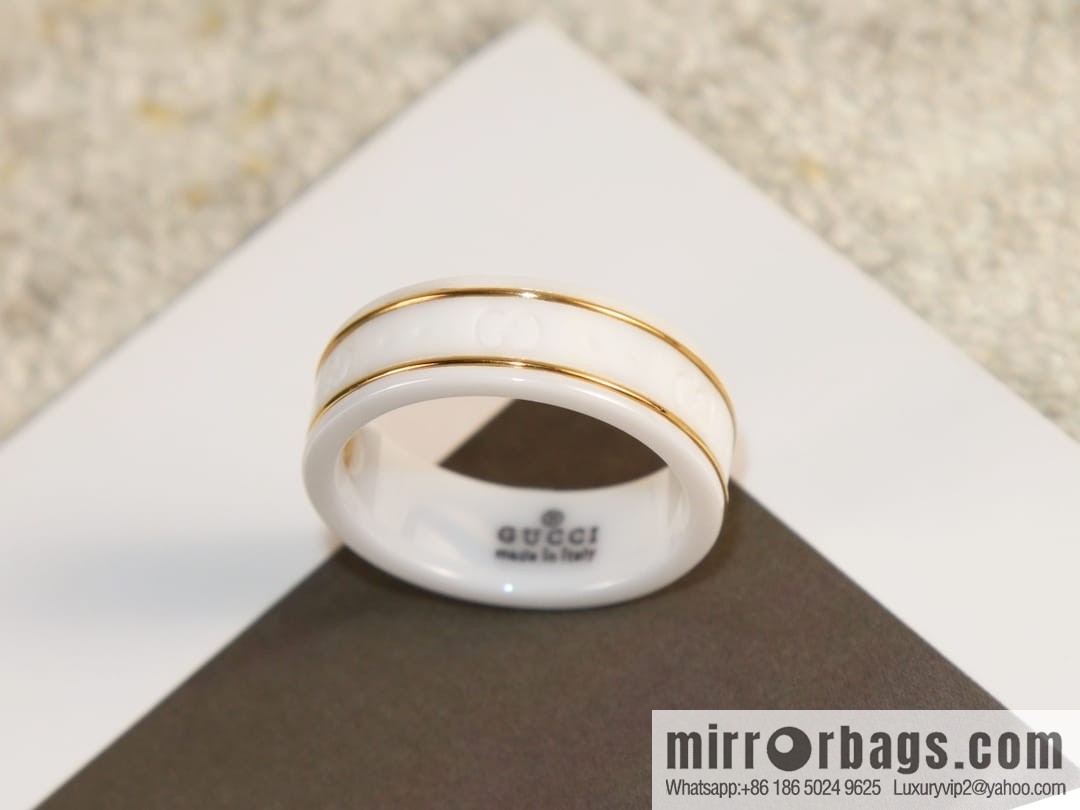New Gucci gucci double G black and white ceramic ring