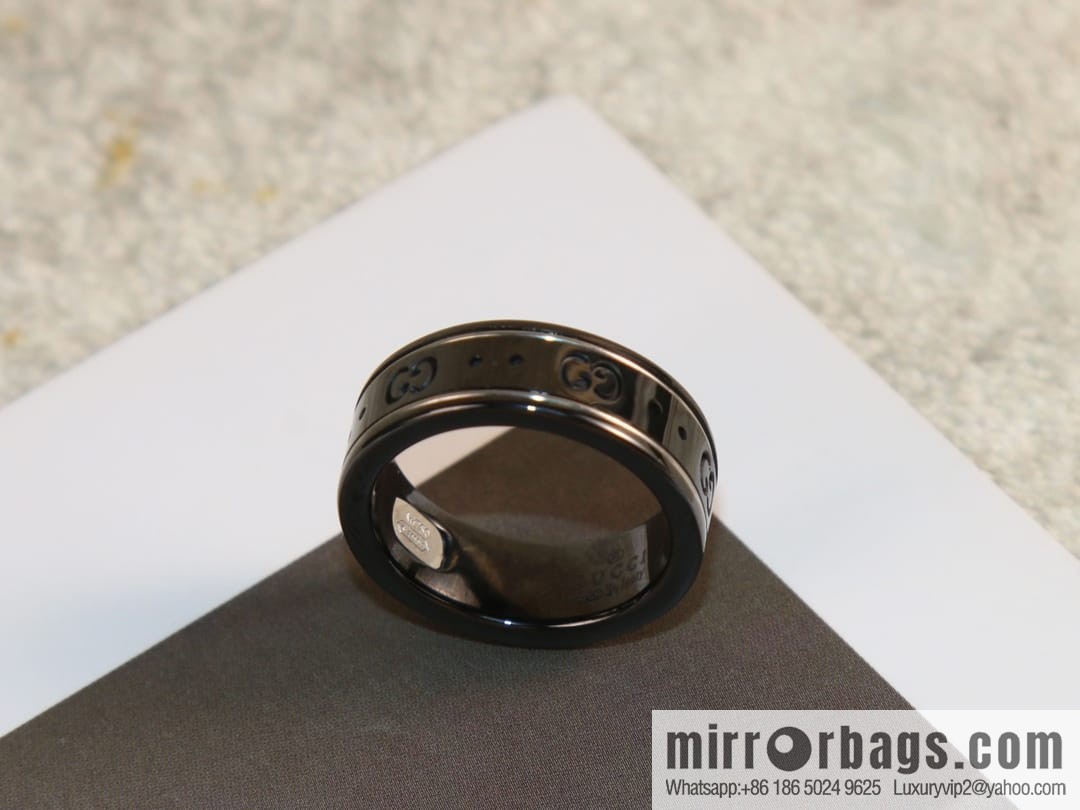 New Gucci gucci double G black and white ceramic ring