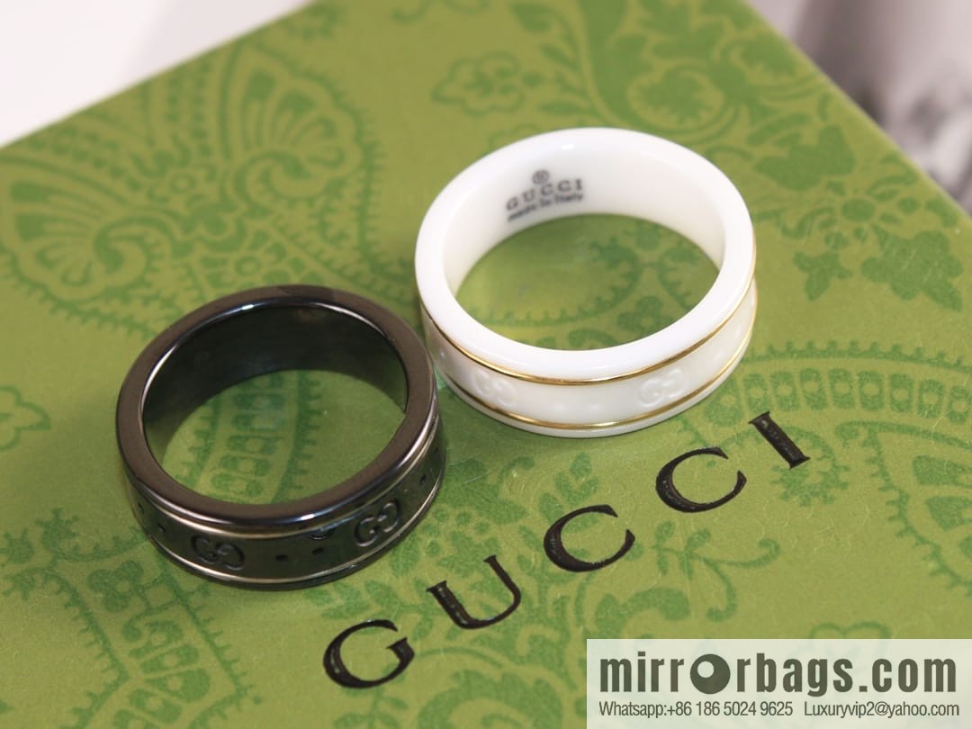 New Gucci gucci double G black and white ceramic ring