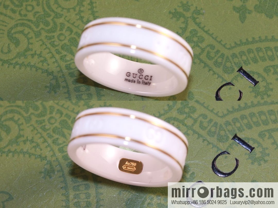 New Gucci gucci double G black and white ceramic ring