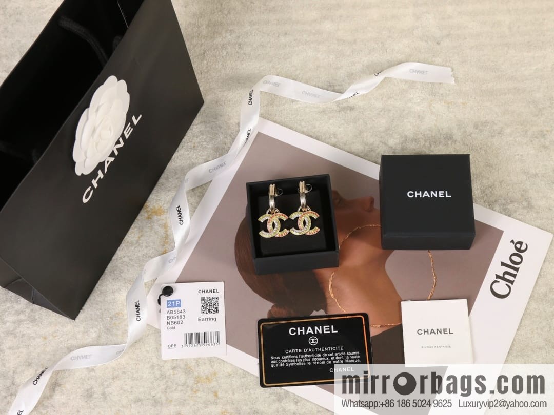 New ☑️ Chanel c2 colored diamond stud earrings