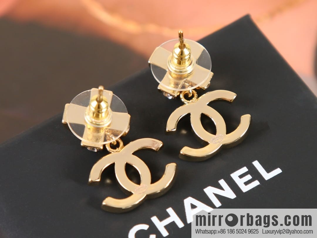 New ☑️ Chanel c2 double C cross full diamond stud earrings