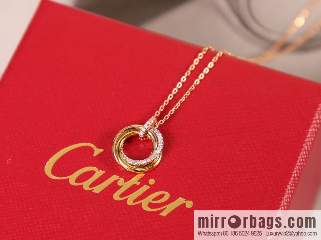 Cartier Trinity series three-color three-ring necklace