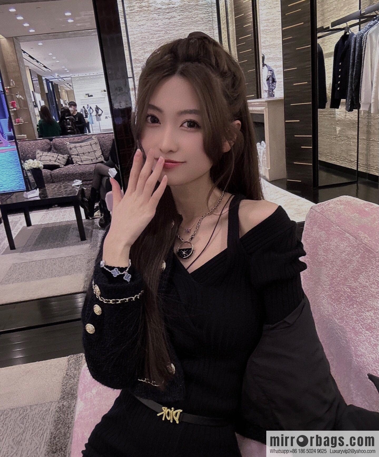 New ☑️ Chanel double c round black leather rope necklace