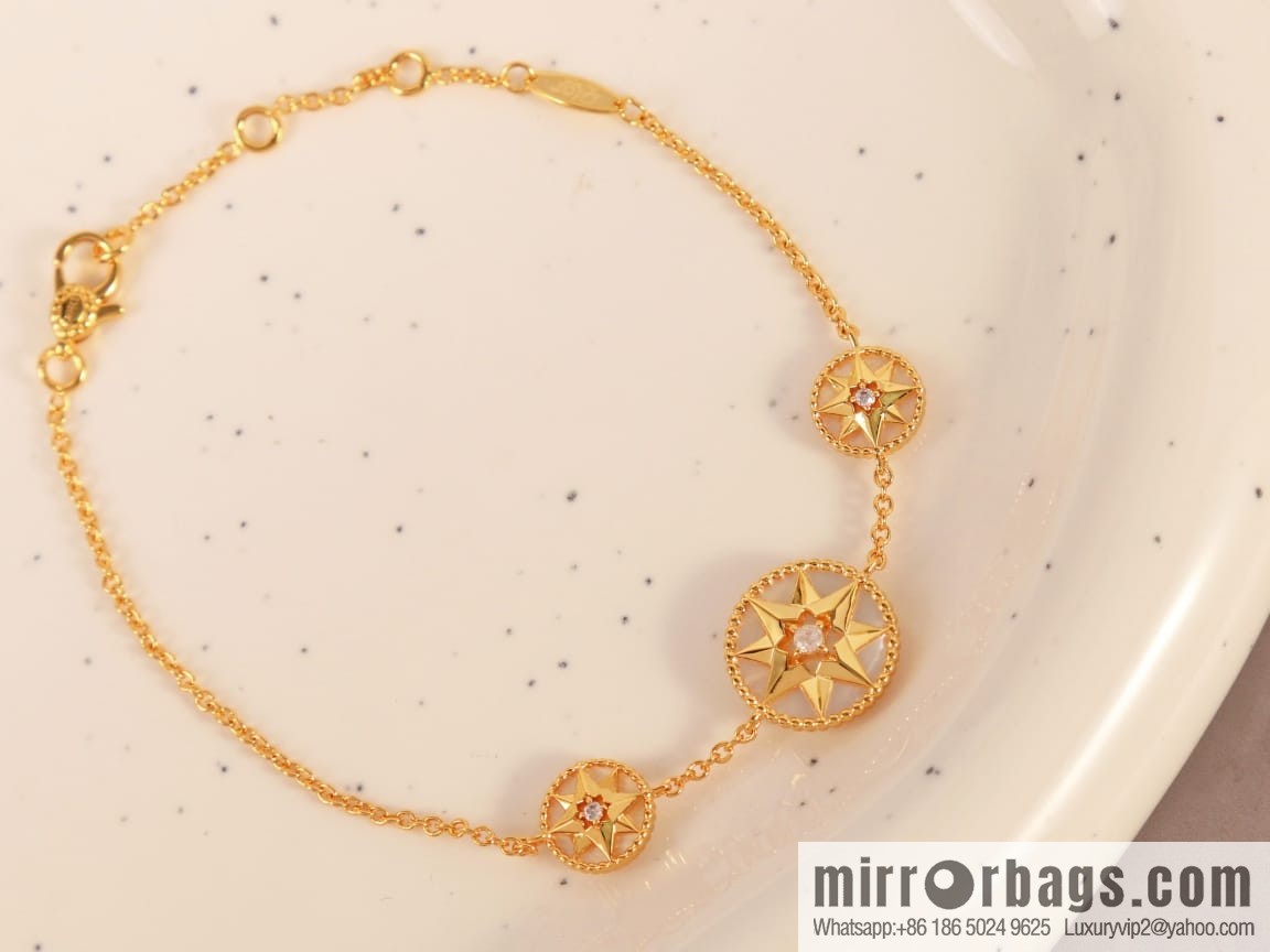Dior white fritillary octagram bracelet necklace earrings