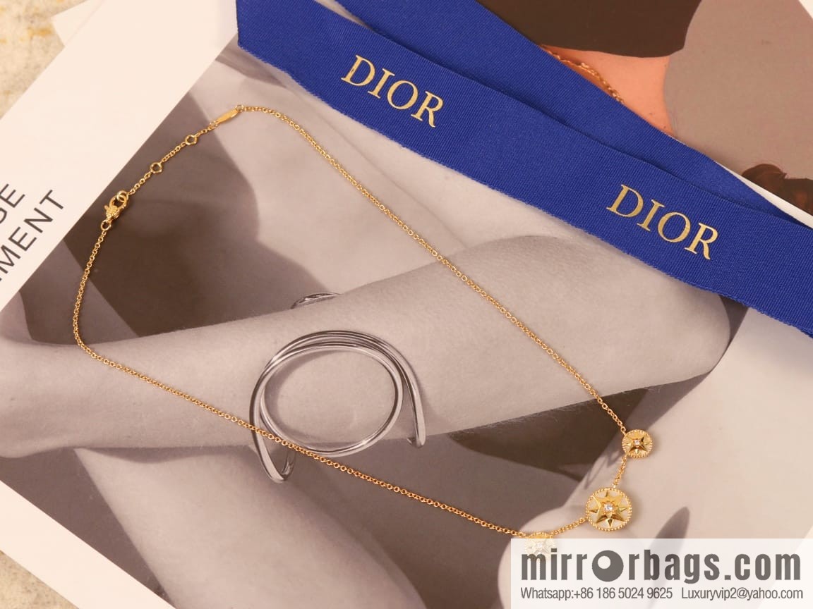 Dior white fritillary octagram bracelet necklace earrings