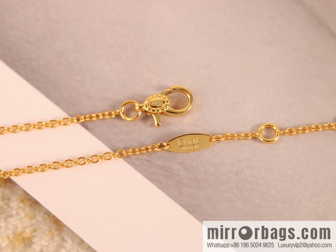 Dior white fritillary octagram bracelet necklace earrings