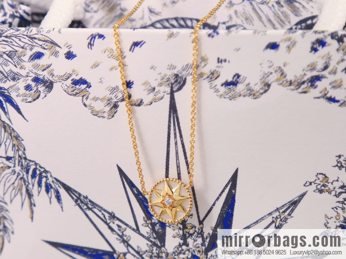 New ☑️ Dior white fritillary octagram bracelet necklace stud earrings