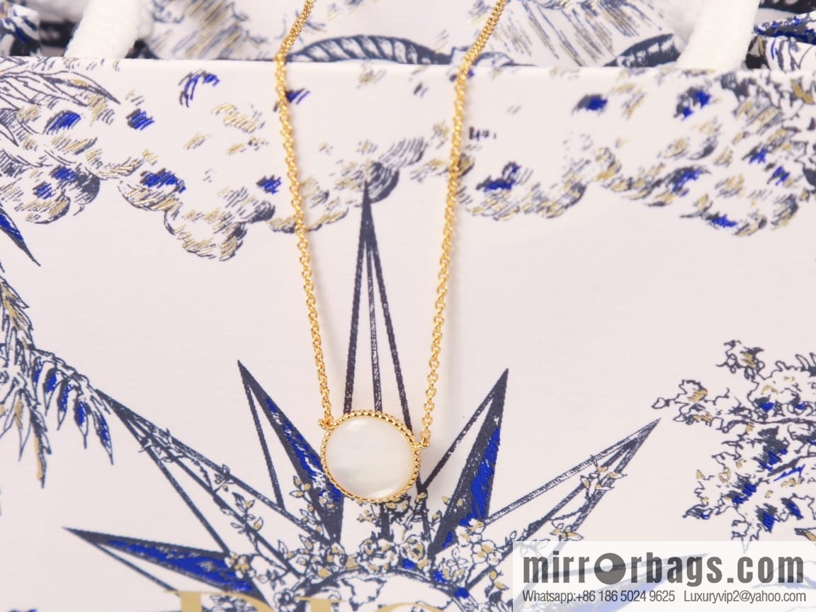 New ☑️ Dior white fritillary octagram bracelet necklace stud earrings