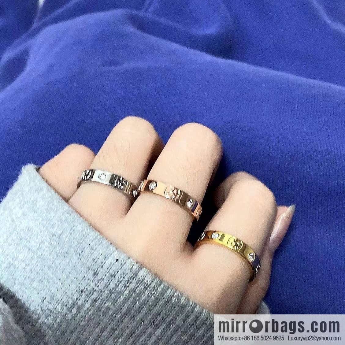 New Gucci gucci double G with diamond ring