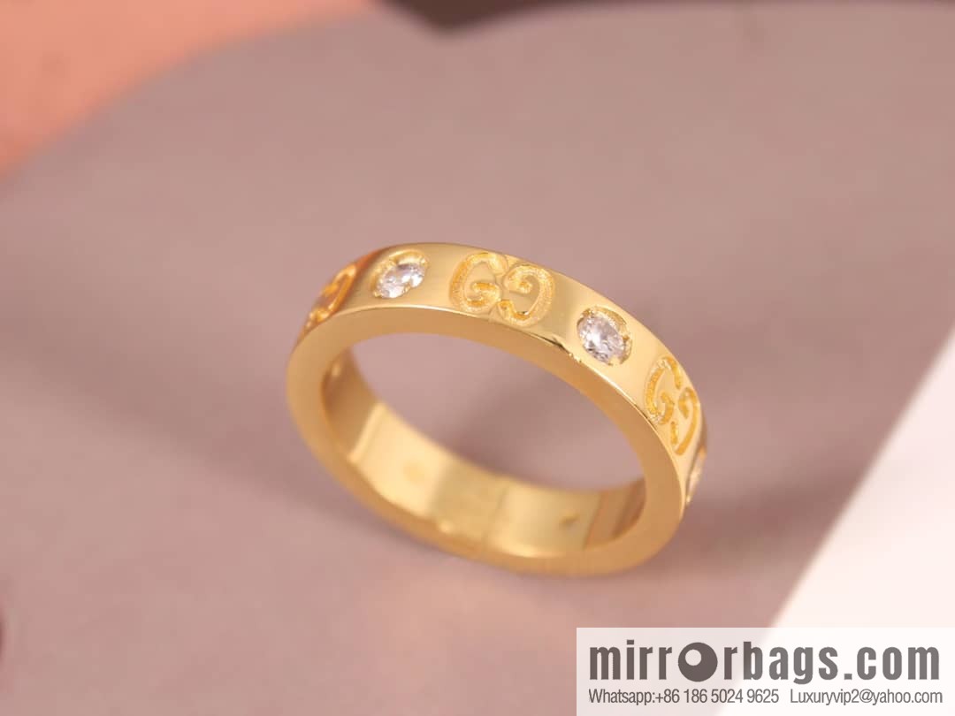 New Gucci gucci double G with diamond ring