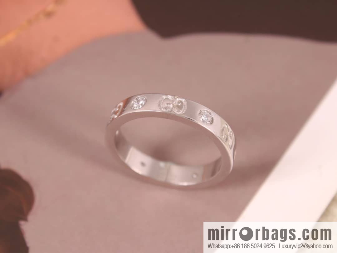 New Gucci gucci double G with diamond ring