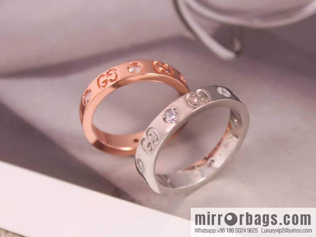 New Gucci gucci double G with diamond ring