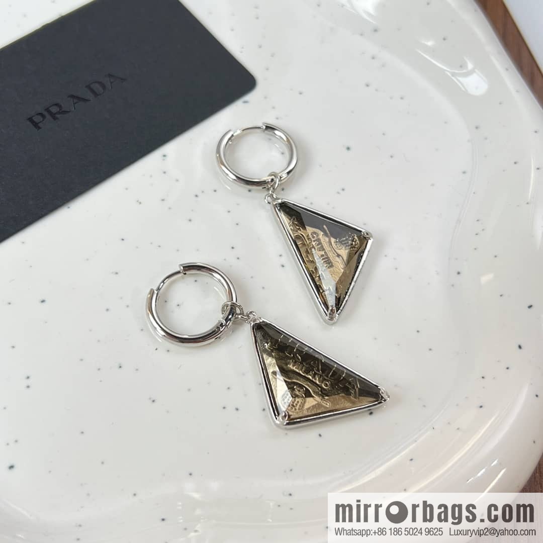 PRADA Prada triangle label, stud earrings