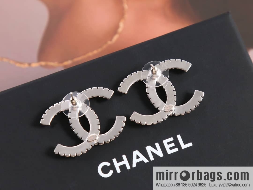 New ☑️ Chanel c1 double c full diamond stud earrings
