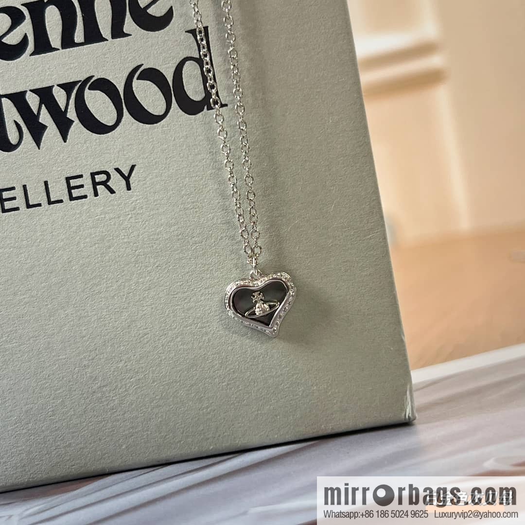 New ☑️ Vivienne Westwood Queen Mother love peach heart necklace