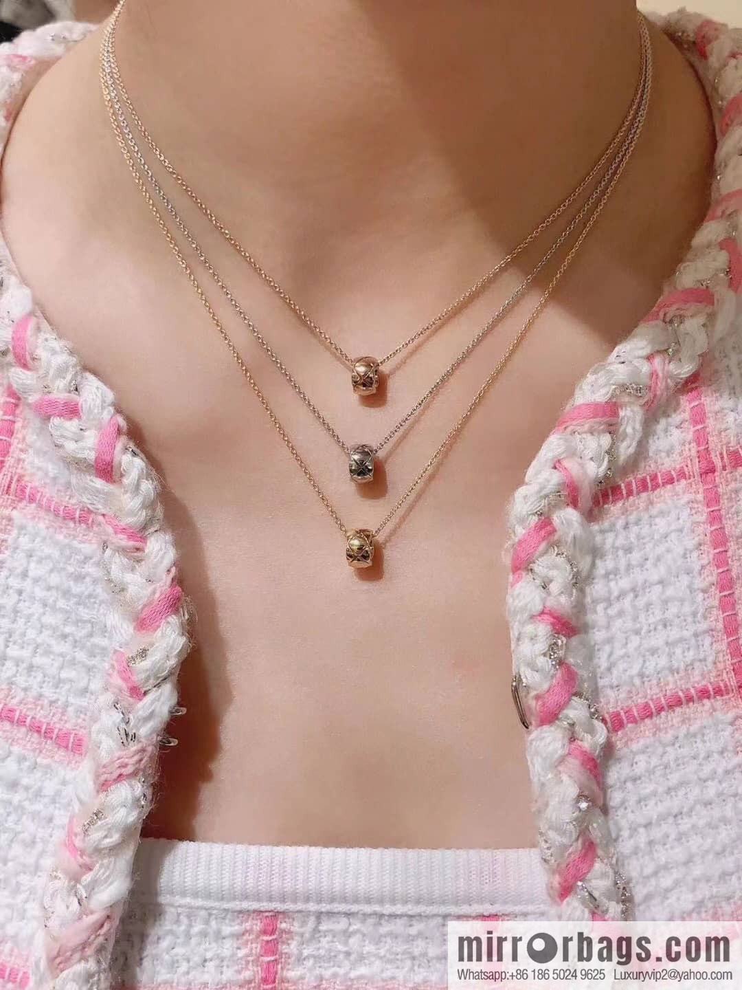 New ☑️ Chanel 2022 COCO CRUSH diamond small golden bean necklace