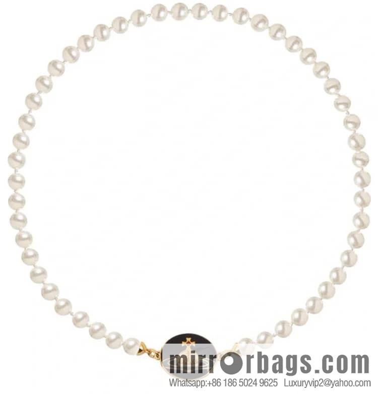 New ☑️ Vivienne Westwood Queen Mother Saturn pearl magnetic snap magnet necklace bracelet