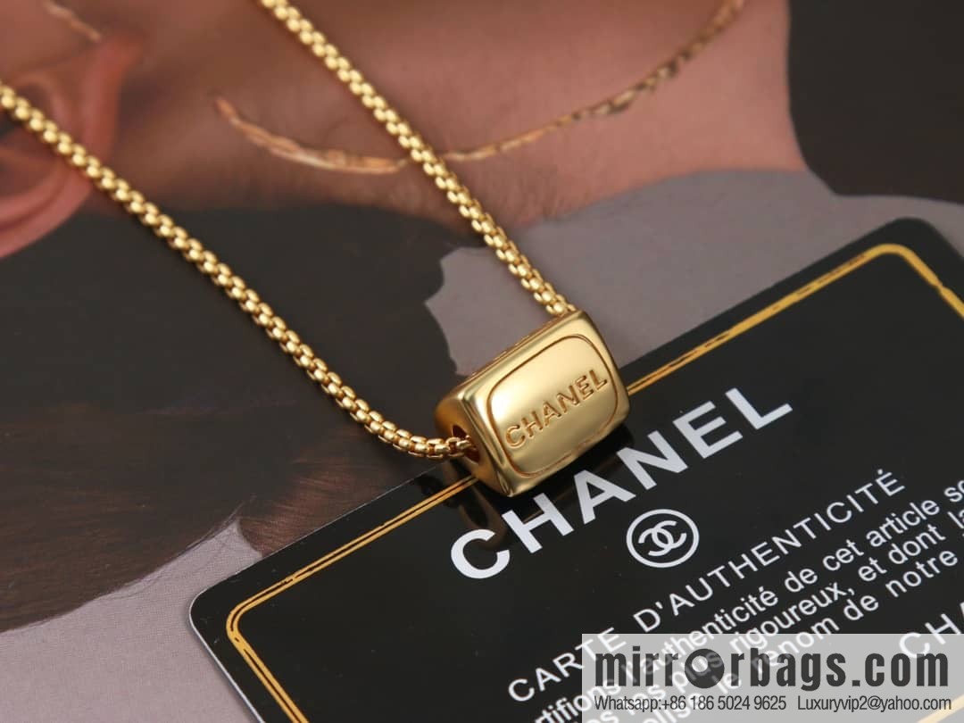 New ☑️ Chanel double c gold medieval triangle three-sided necklace