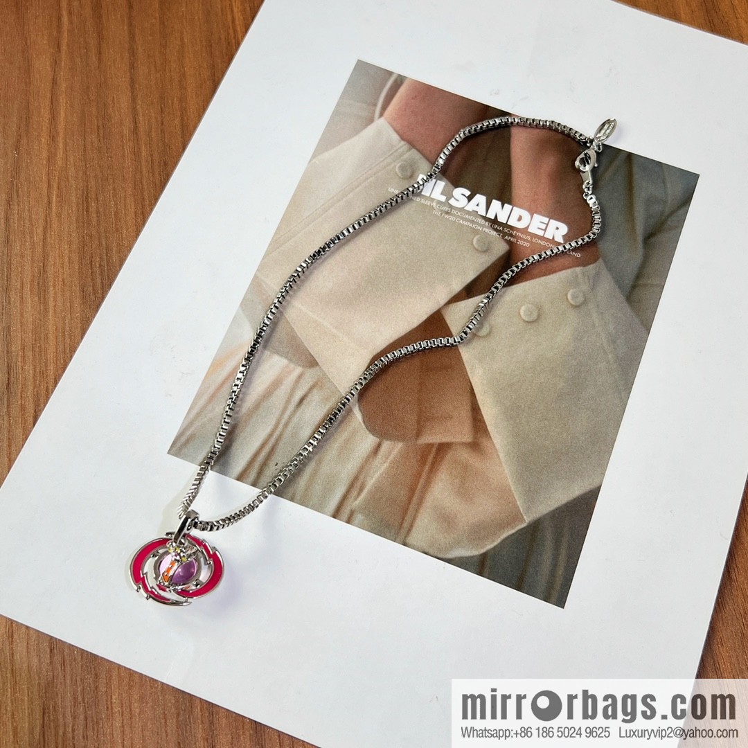 New ☑️ Vivienne Westwood pink Saturn necklace