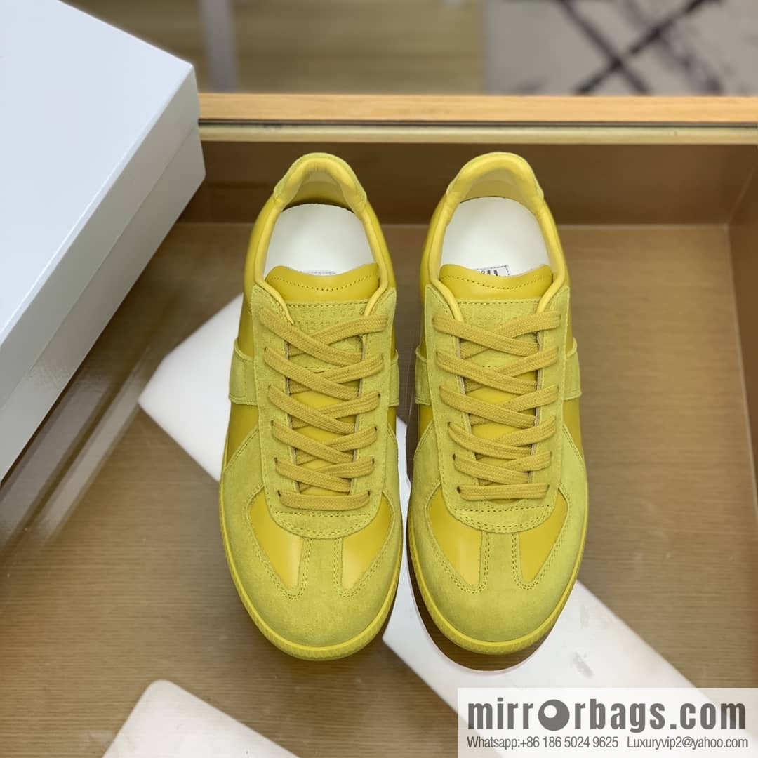 𝐌𝐚𝐢𝐬𝐨𝐧𝐌𝐚𝐫𝐠𝐢𝐞𝐥𝐚 with yellow leather (fabric) and nubuck Unisex shoes
