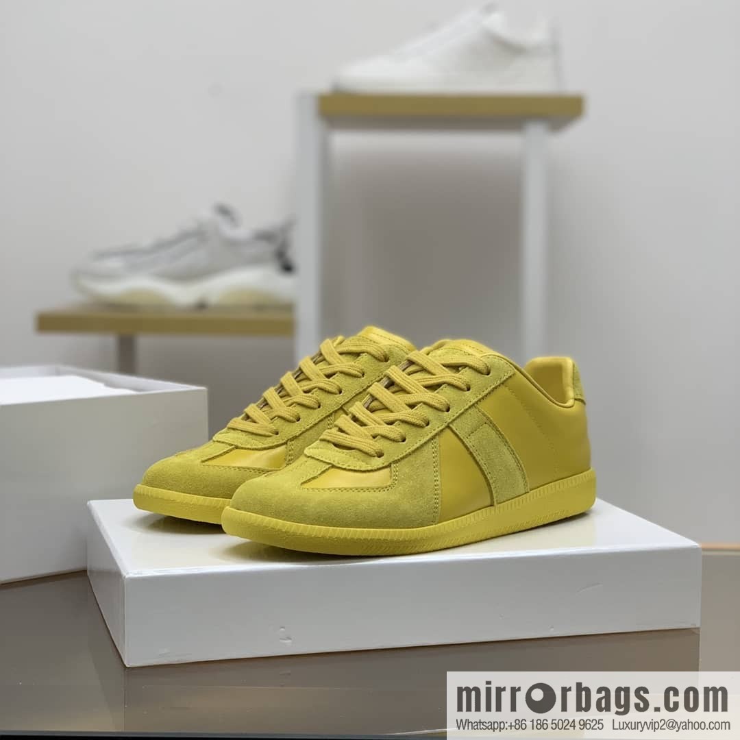 𝐌𝐚𝐢𝐬𝐨𝐧𝐌𝐚𝐫𝐠𝐢𝐞𝐥𝐚 with yellow leather (fabric) and nubuck Unisex shoes