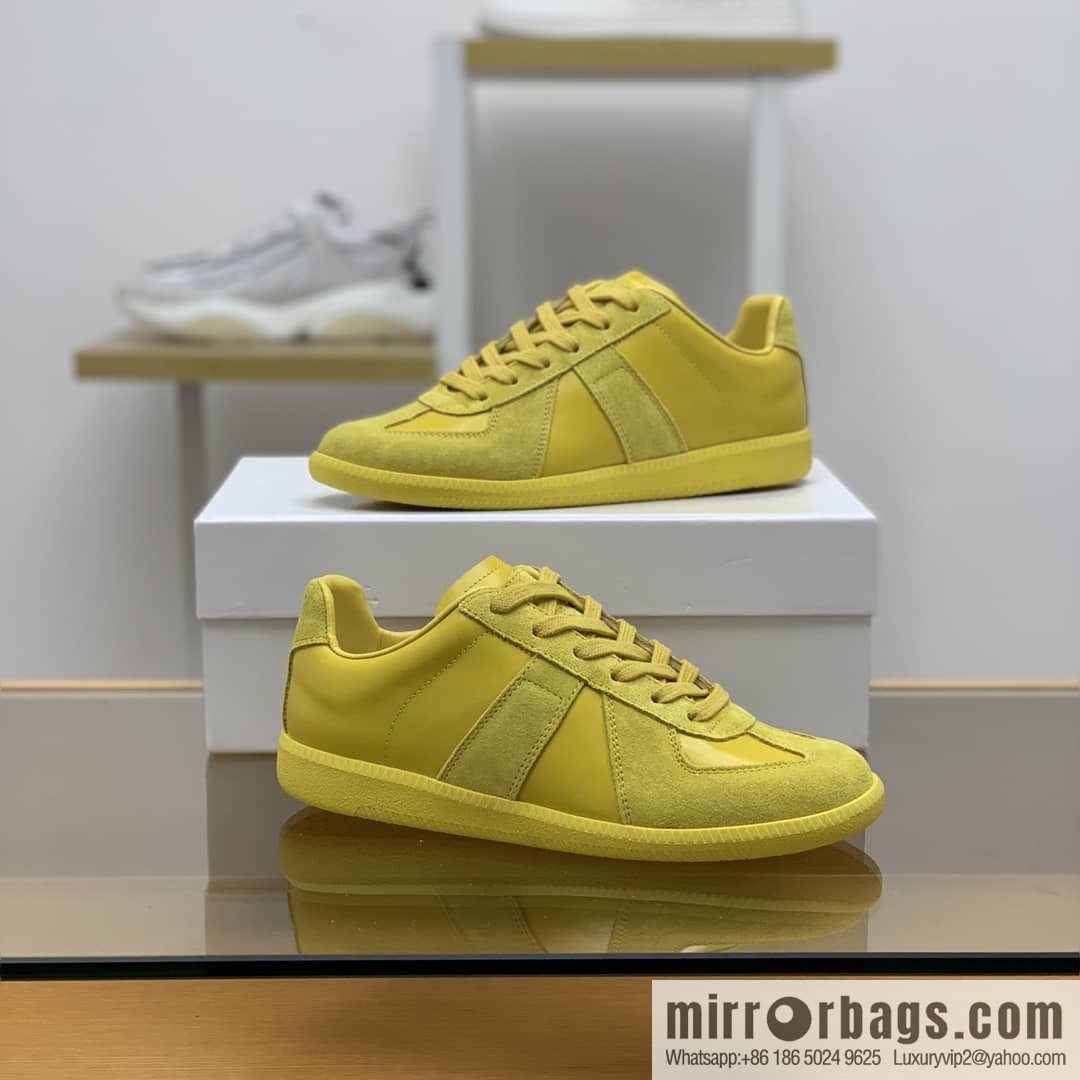 𝐌𝐚𝐢𝐬𝐨𝐧𝐌𝐚𝐫𝐠𝐢𝐞𝐥𝐚 with yellow leather (fabric) and nubuck Unisex shoes