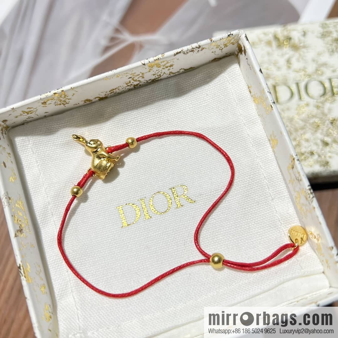 Dior rabbit 🐰 red rope bracelet hand rope