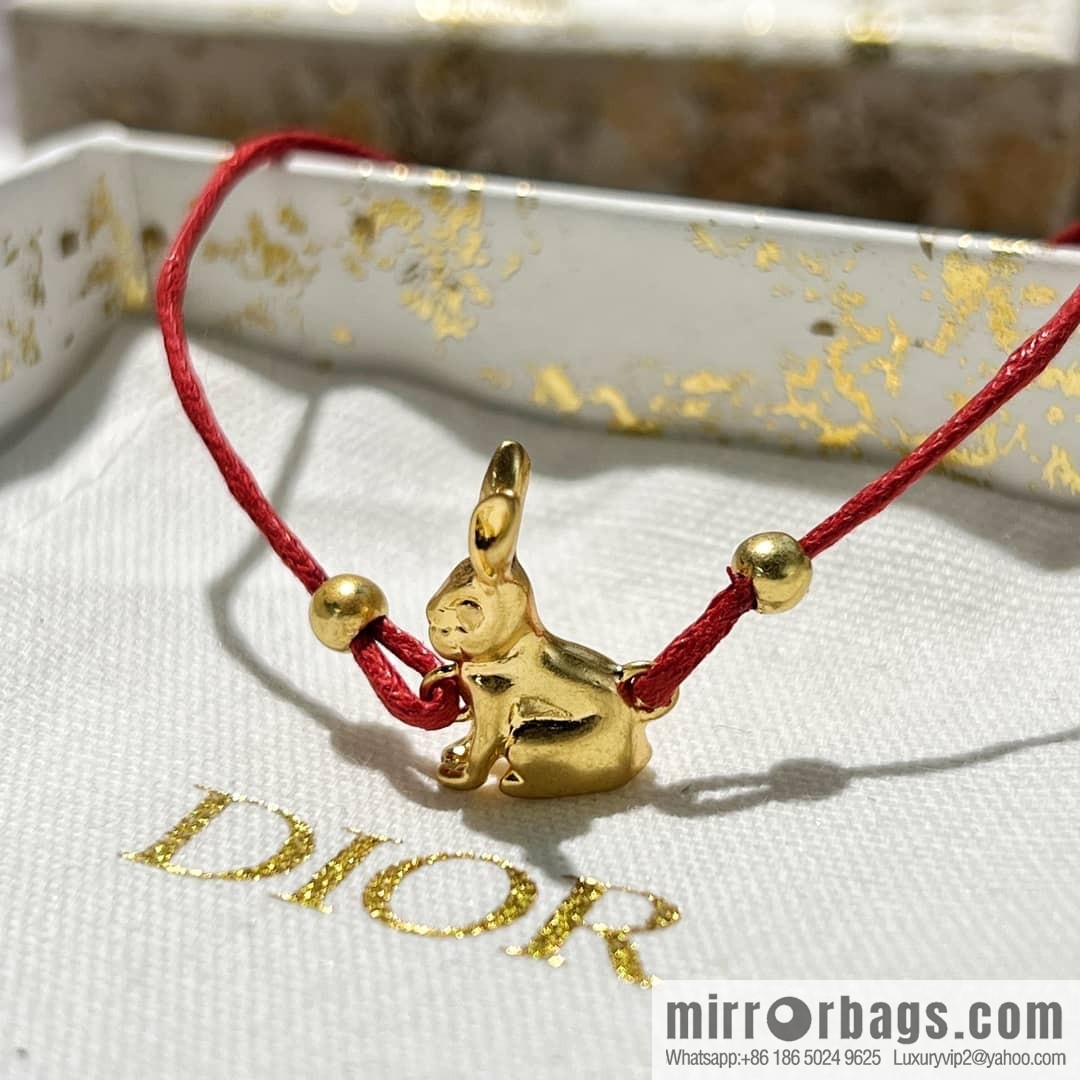 Dior rabbit 🐰 red rope bracelet hand rope