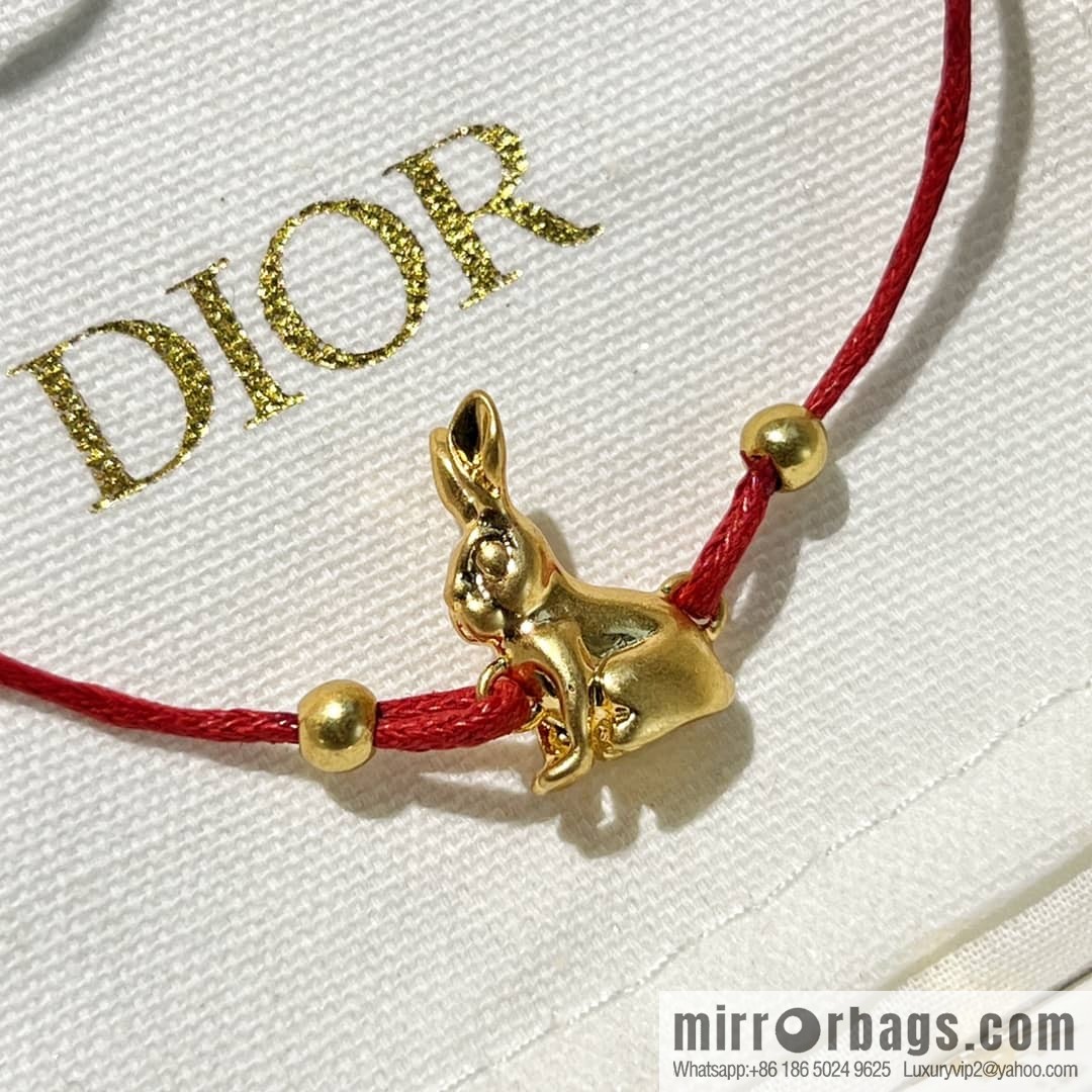 Dior rabbit 🐰 red rope bracelet hand rope