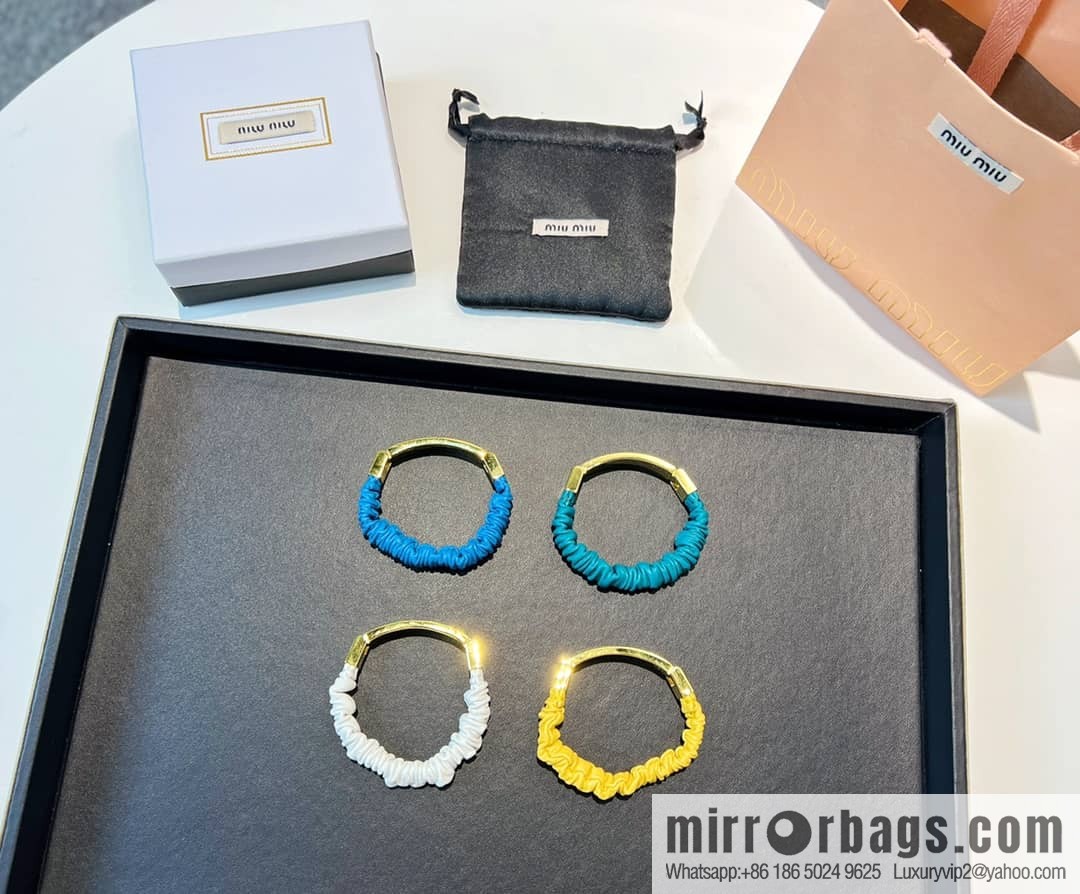 MIU MIU Miu Miu metal letter sheepskin bracelet bracelet