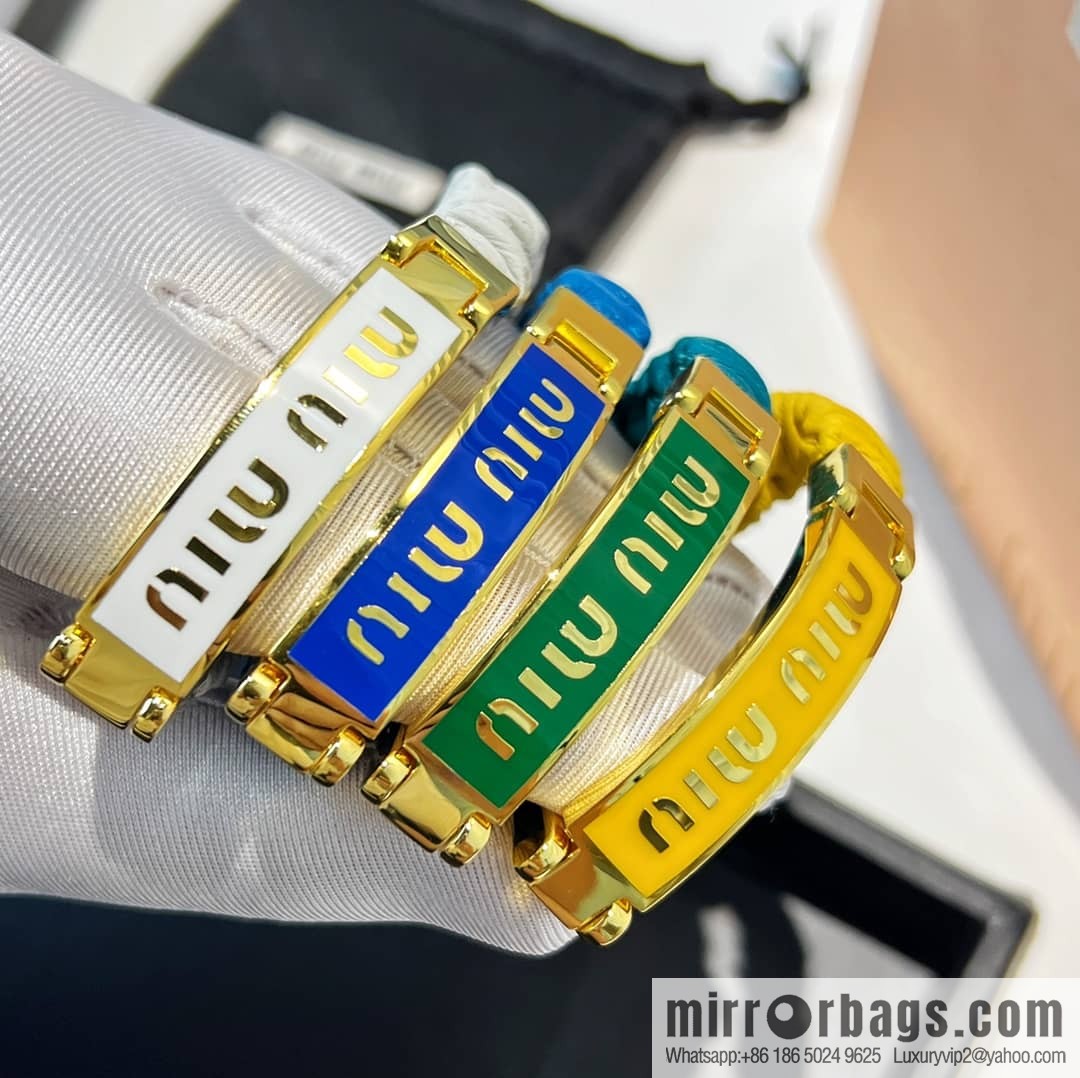 MIU MIU Miu Miu metal letter sheepskin bracelet bracelet