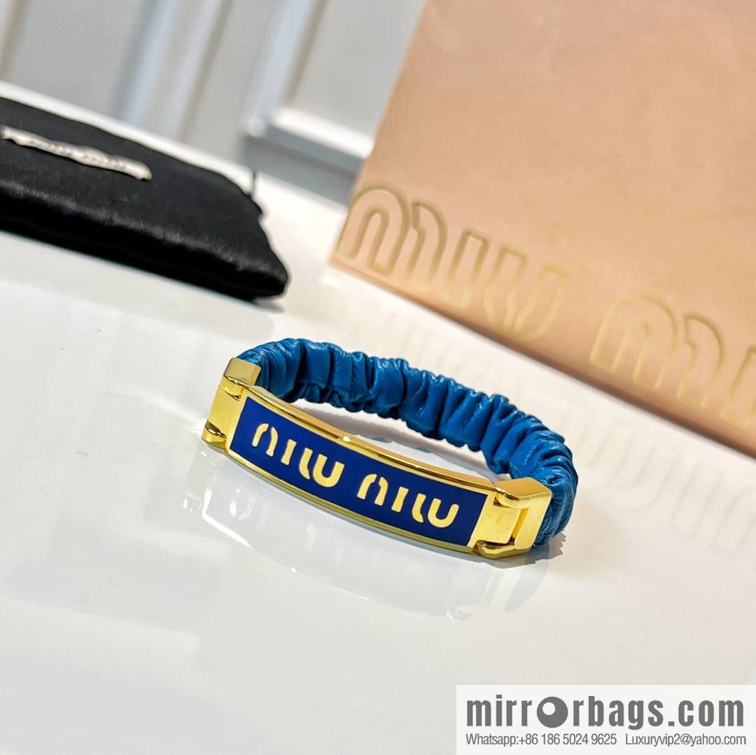 MIU MIU Miu Miu metal letter sheepskin bracelet bracelet