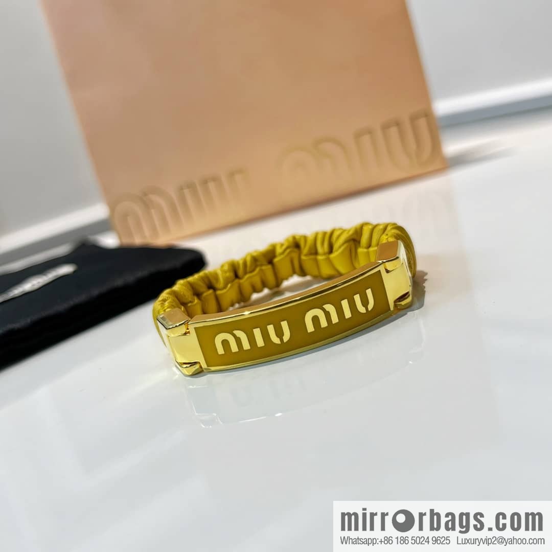 MIU MIU Miu Miu metal letter sheepskin bracelet bracelet