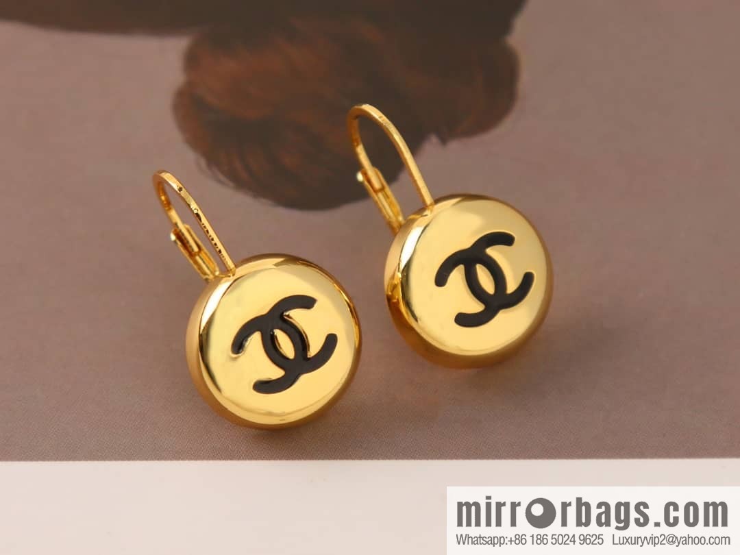 New ☑️ Chanel double c gold small golden bean stud earrings