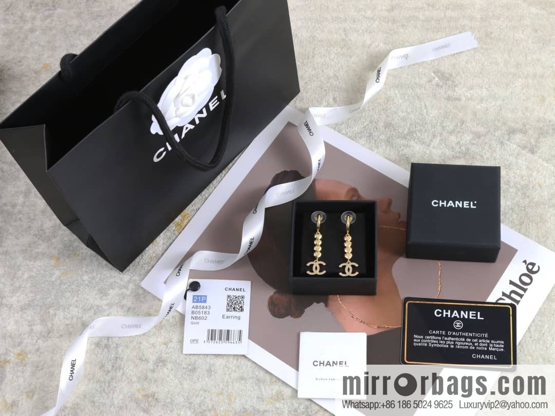 New ☑️ Chanel c3 double c love peach heart stud earrings