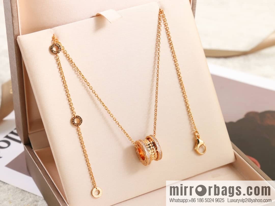 BVLGARI Bulgari double row diamond spring necklace