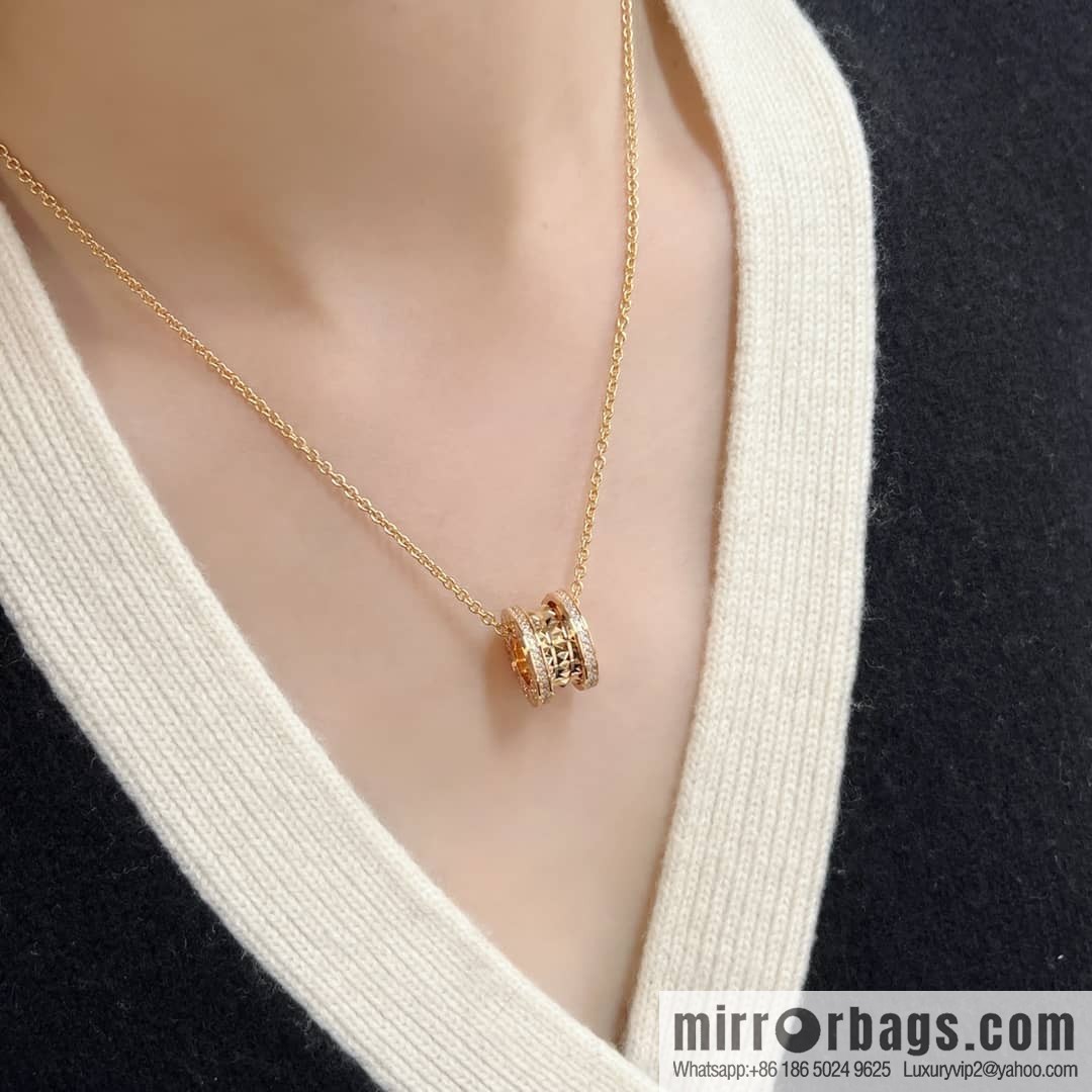 BVLGARI Bulgari double row diamond spring necklace